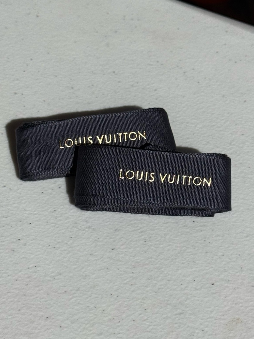 Louis Vuitton Authentic Navy Ribbon with Gold Logo